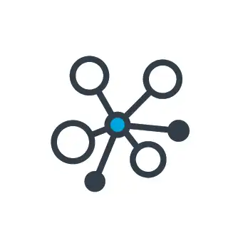 applied HIT icon - gray network lines and circles on white background