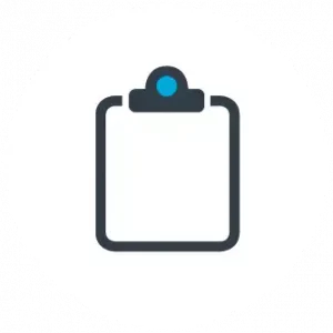 clinical decision support icon - gray clipboard on white background