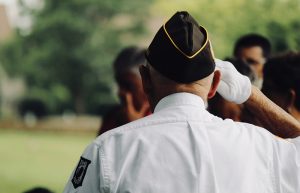 photo of veteran saluting