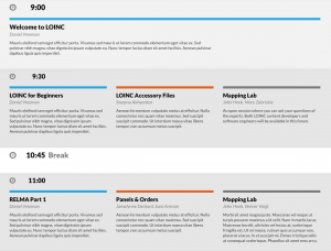 screenshot of LOINC Winter 2017 Conference agenda