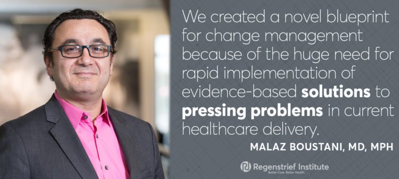 We created a novel blueprint for change management in healthcare because we see a huge need for rapid implementation of evidence-based solutions to pressing problems in current healthcare delivery.- Malaz Boustani