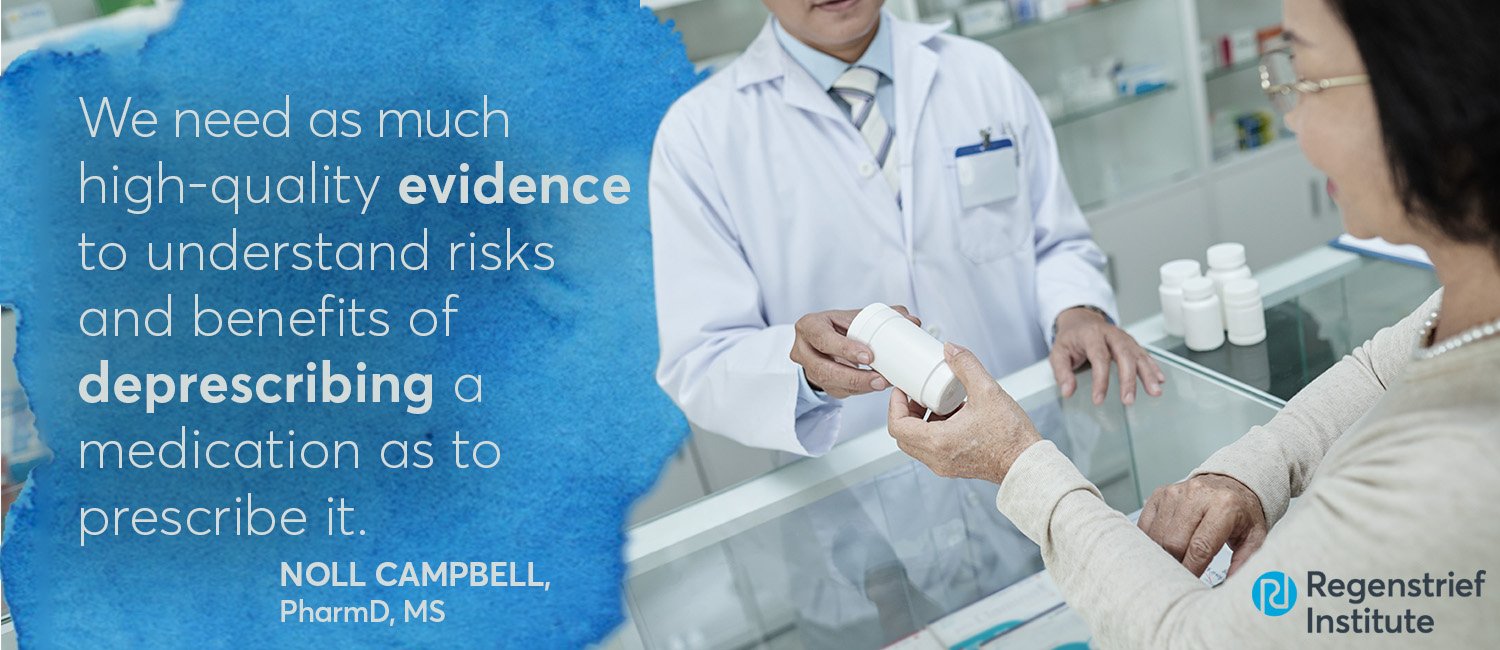 image of pharmacist selling pills with quote from Dr. Noll Campbell