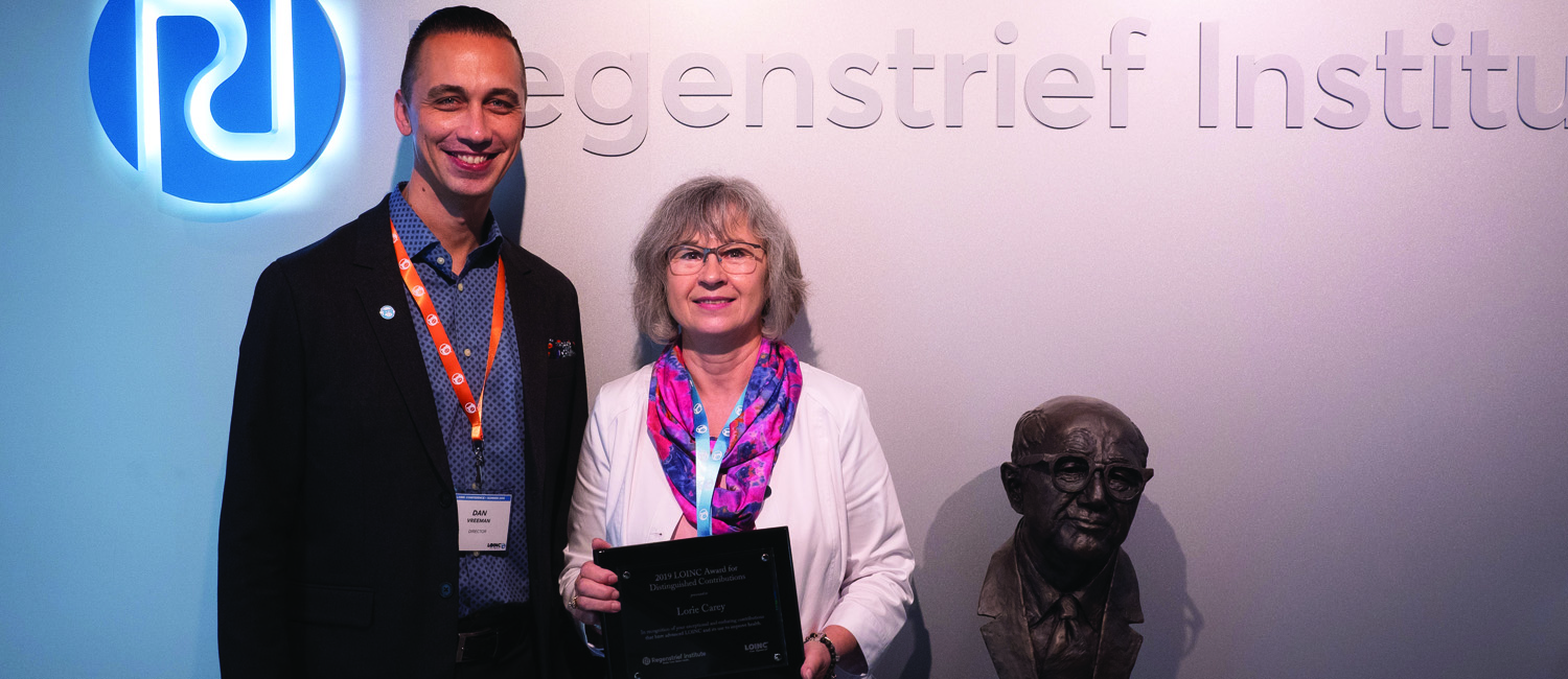 Dr. Dan Vreeman and 2019 Award Recipient Lorie Carey