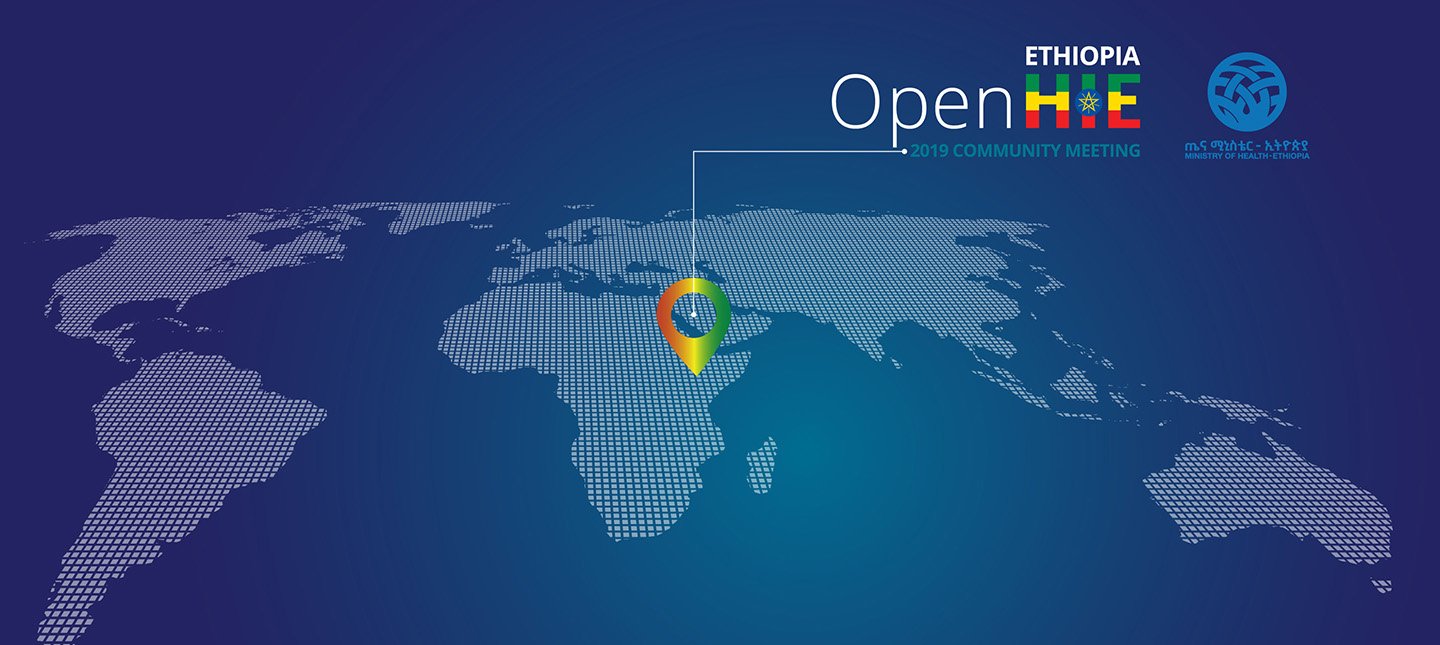abstract global map showing location of the OpenHIE 2019 Community Meeting