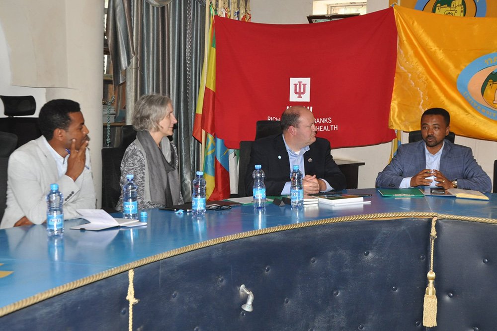 Dr. Theresa Cullen and Dr. Brian Dixon meet with officials at University of Gondar, Ethiopia