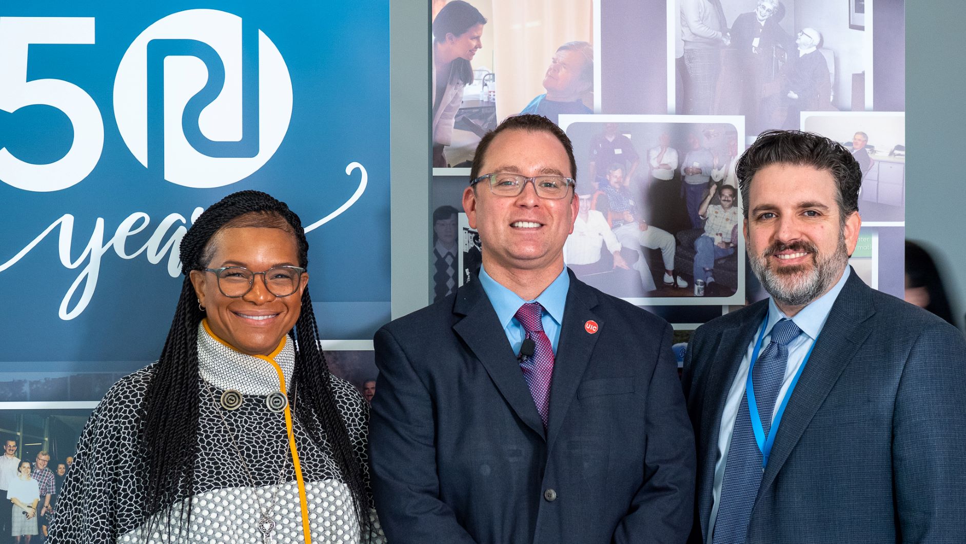 Dr. David X. Marquez presents a SAM Talk. Pictured with NiCole Keith and Peter Embi.