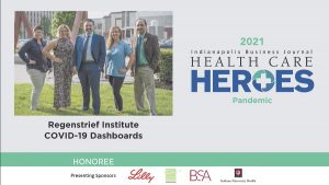 Dr. Peter Embi and web team IBJ health care heroes nomination slide