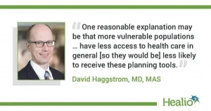 David Haggstrom, M.D., MAS, director of Regenstrief Center for Health Sciences Research and Regenstrief research scientist, spoke about inequity in the distribution of cancer survivorship care plans.