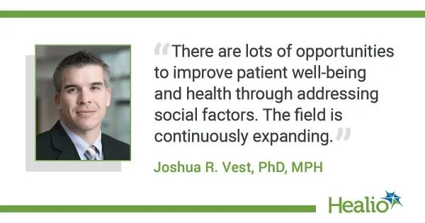 Regenstrief Research Scientist Dr. Joshua Vest discussed Uppstroms, a machine learning model leveraging social determinants of health to identify patients who might be in need of a referral.