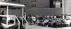 Opening ceremony for the Regenstrief Health Center in 1975