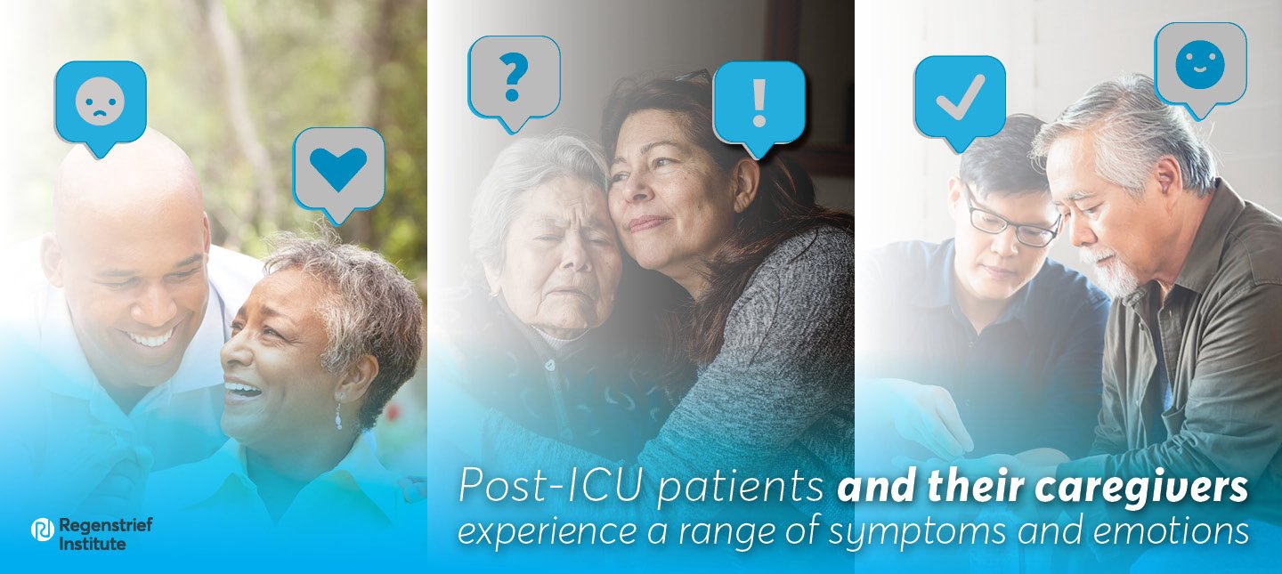 three different photos showing patients and caregivers