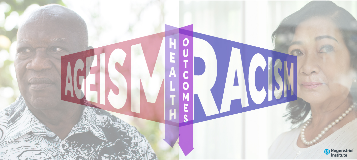 word art image of the effect on health outcomes where ageism and racism intersect