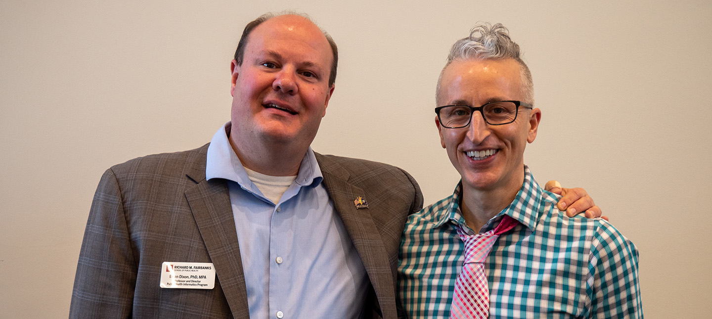 Brian Dixon, PhD, MPA, and conference guest speaker Jamie Pina, PhD