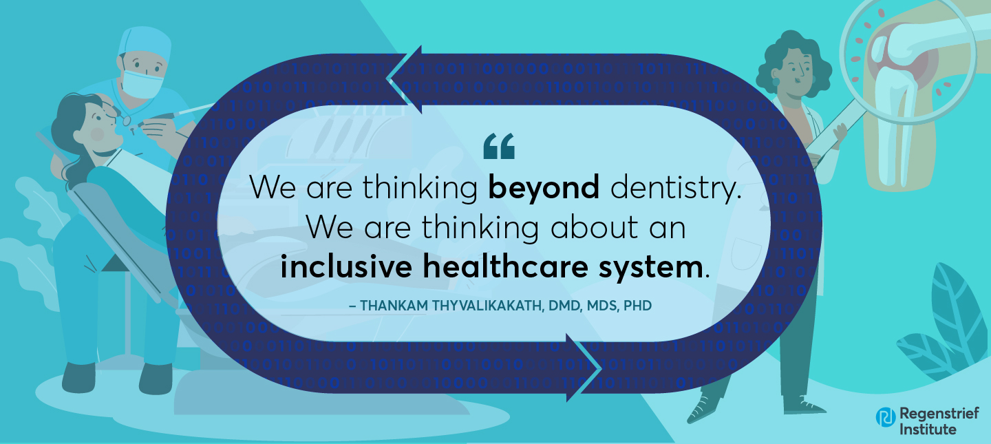 bi-directional chain link illustrates the linkage of dental and medical electronic health data to benefit patients with Sjogren's disease