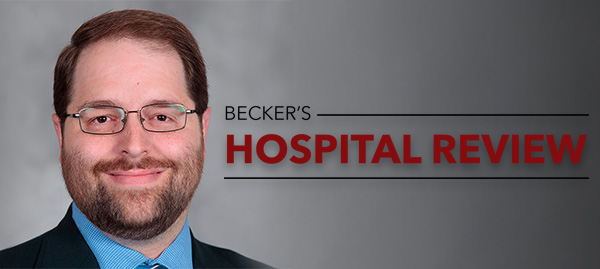 Randy Grout with Becker's Hospital Review logo