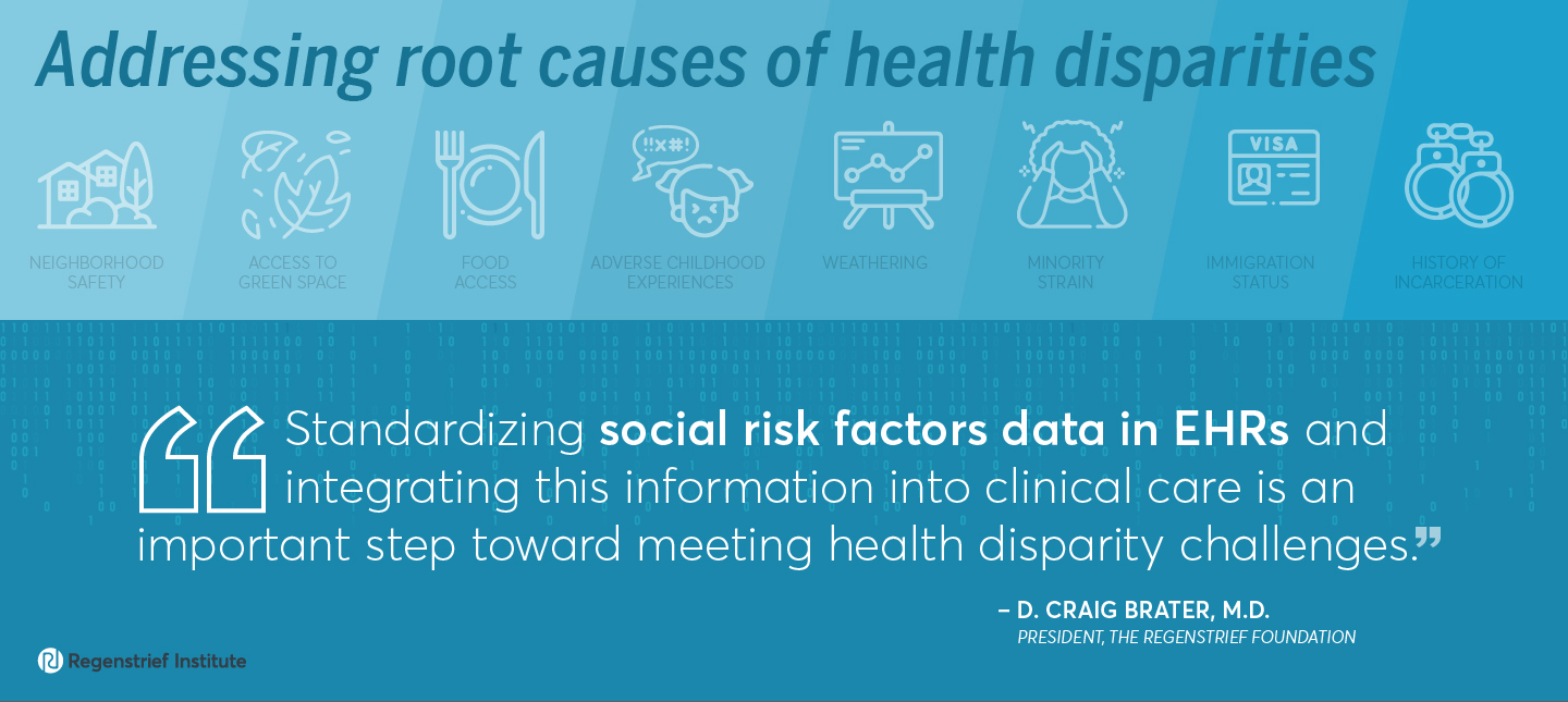 image shows iconic representations of social determinants of health