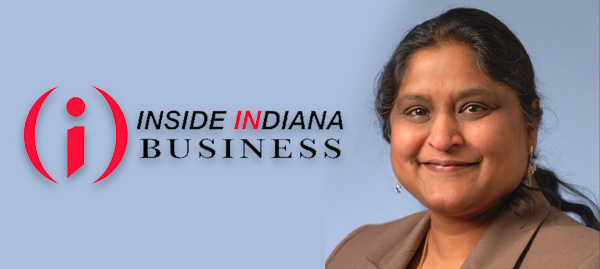 Thankam Thyvalikakath photo with Inside Indiana Business logo