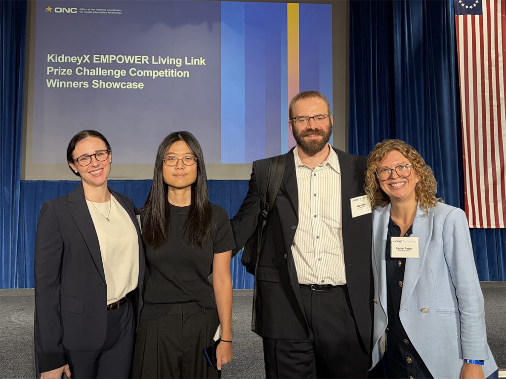 Kelsey Drewry, Mengyu Di, Adam Wilk and Rachel Patzer at KidneyX awards in Washington, D.C.