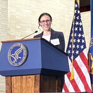 Kelsey Drewry speaking in Washington, D.C.
